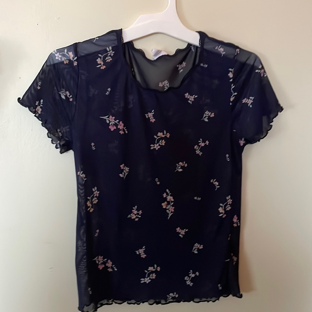 Pacsun floral sheer crop top